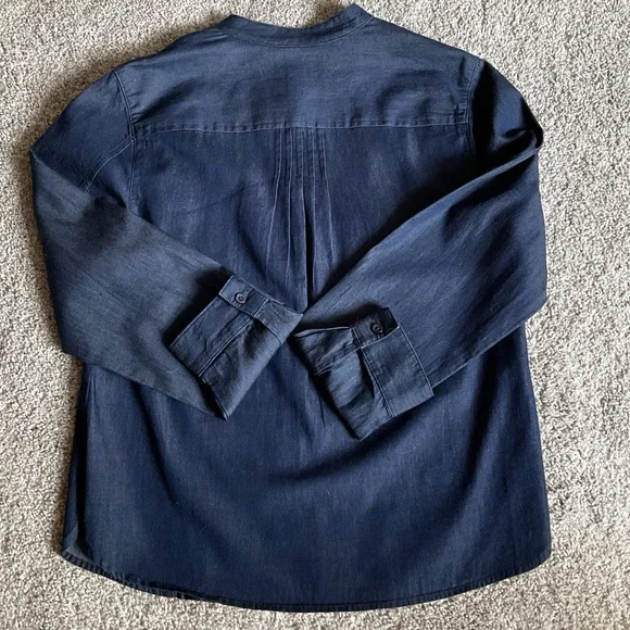 Westbound Denim Tuxedo Nehru Collar Shirt - Picture 6 of 11